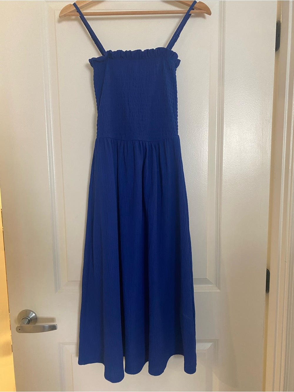 Royal Blue Smocked Midi Sundress H&M